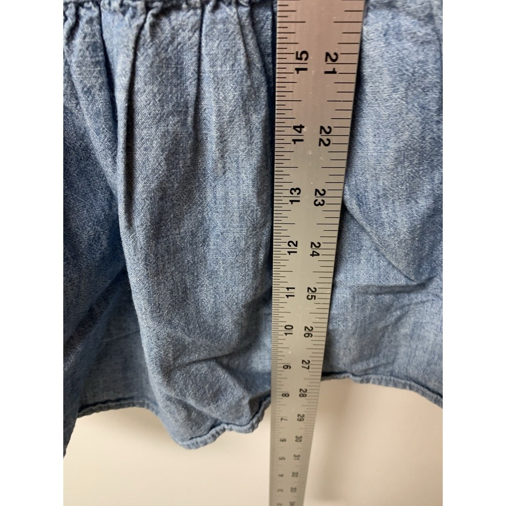 Ralph Lauren Polo Girls Chambray Denim Dress Size 12 Long Sleeve Ruffle Hem - Picture 10 of 12